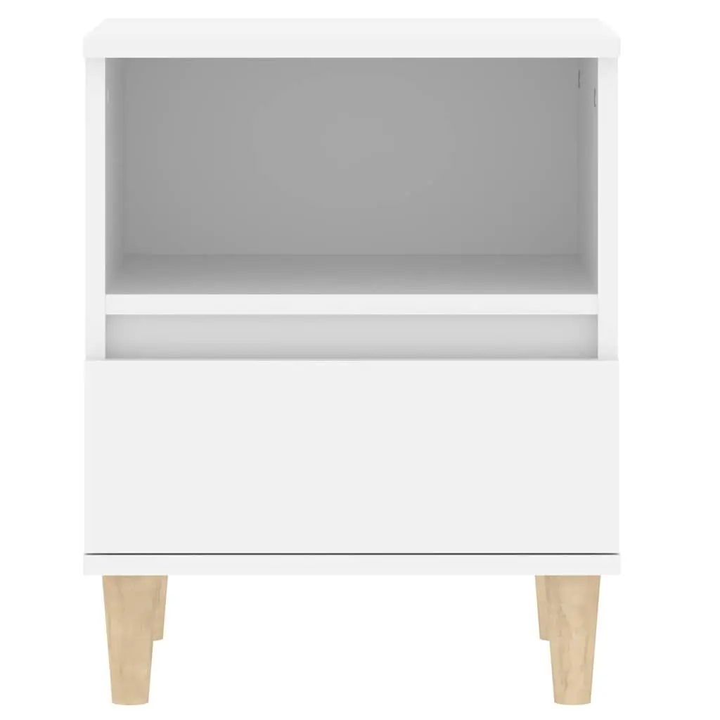 Bedside Cabinet White Engineered Wood Drawer Storage Nightstand 40x35x50cm