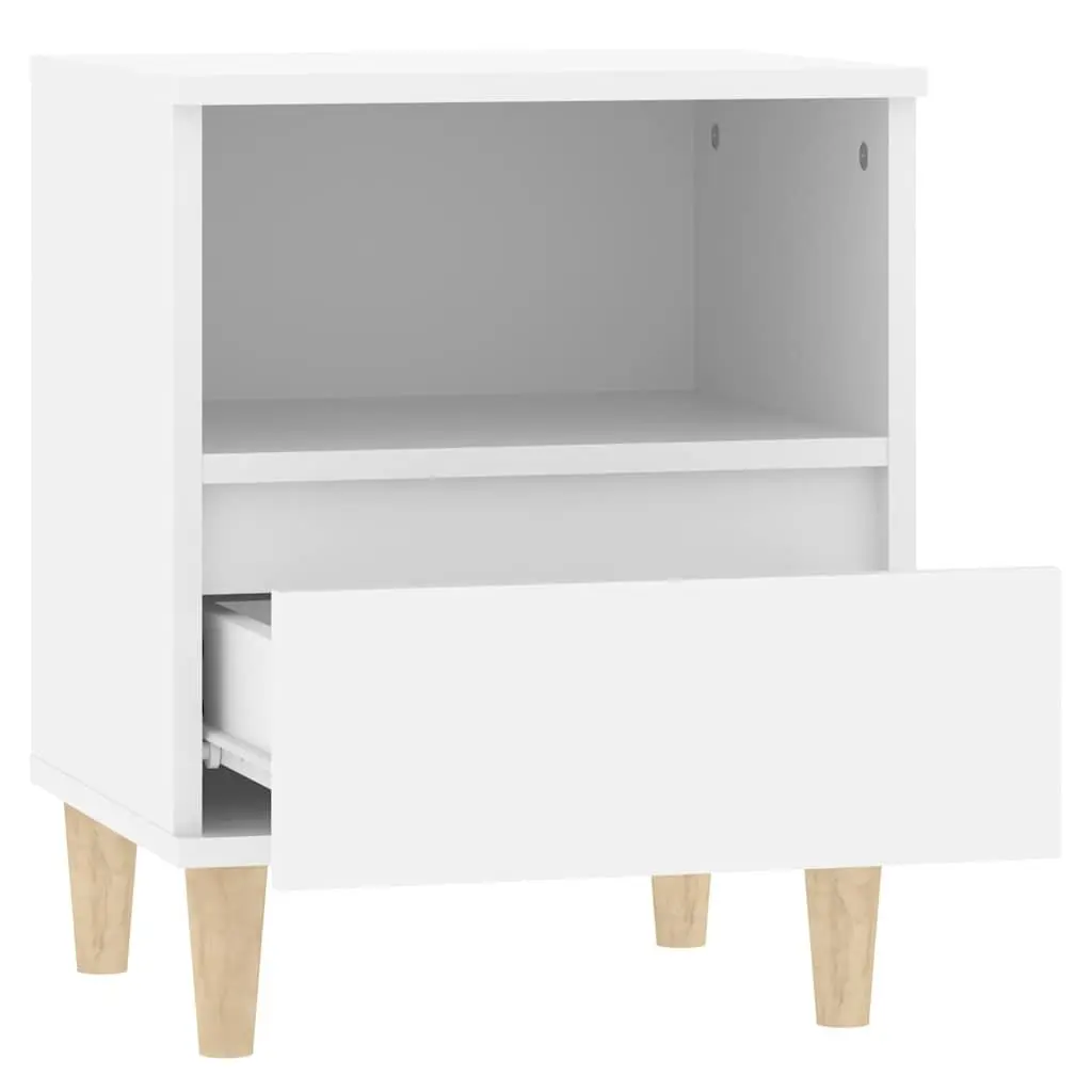 Bedside Cabinet White Engineered Wood Drawer Storage Nightstand 40x35x50cm