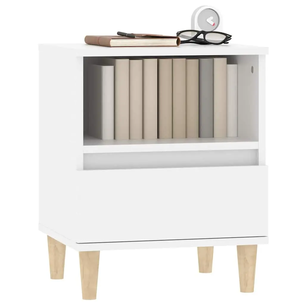 Bedside Cabinet White Engineered Wood Drawer Storage Nightstand 40x35x50cm