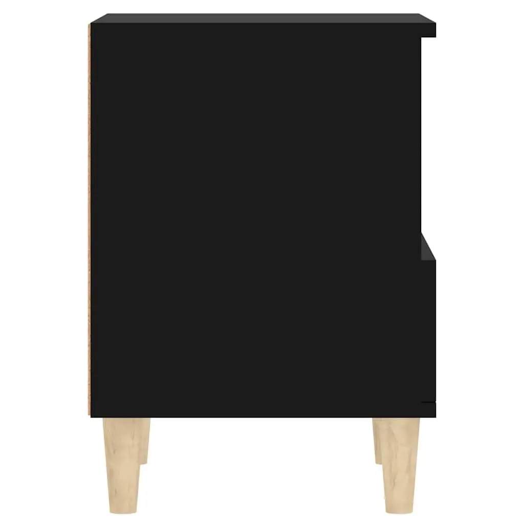 Bedside Cabinet Engineered Wood 40 x 35 x 50 cm Black Storage Table Nightstand Drawer Compartment