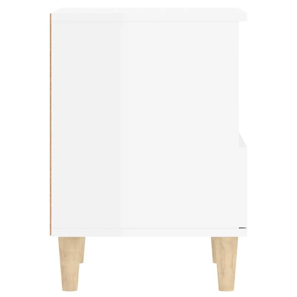 Bedside Cabinet Engineered Wood White High Gloss 40 x 35 x 50 cm