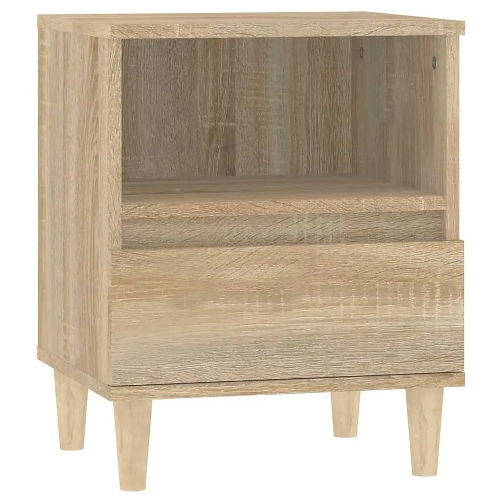 Brown Bedside Cabinets Set of 2 Engineered Wood 40x35x50 cm with Storage Drawer and Compartment