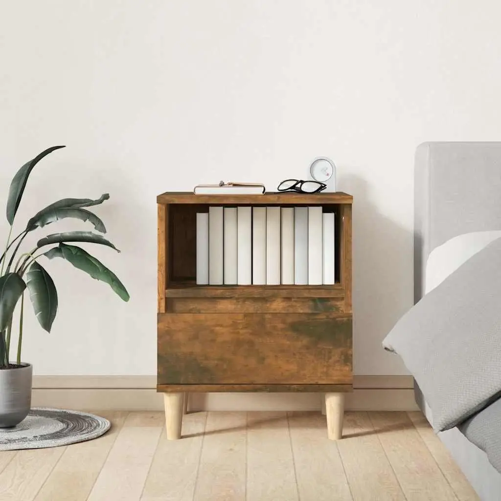 Bedside Cabinets Engineered Wood Brown 40 x 35 x 50 cm 2 pcs