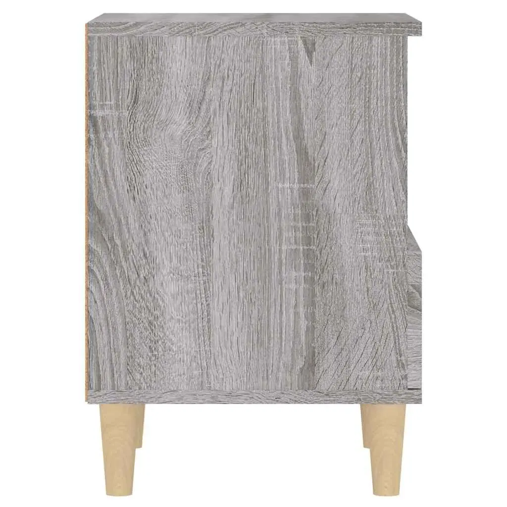 Bedside Cabinets Engineered Wood Grey 40x35x50 cm 2 Piece Storage Nightstand Drawers Compartment