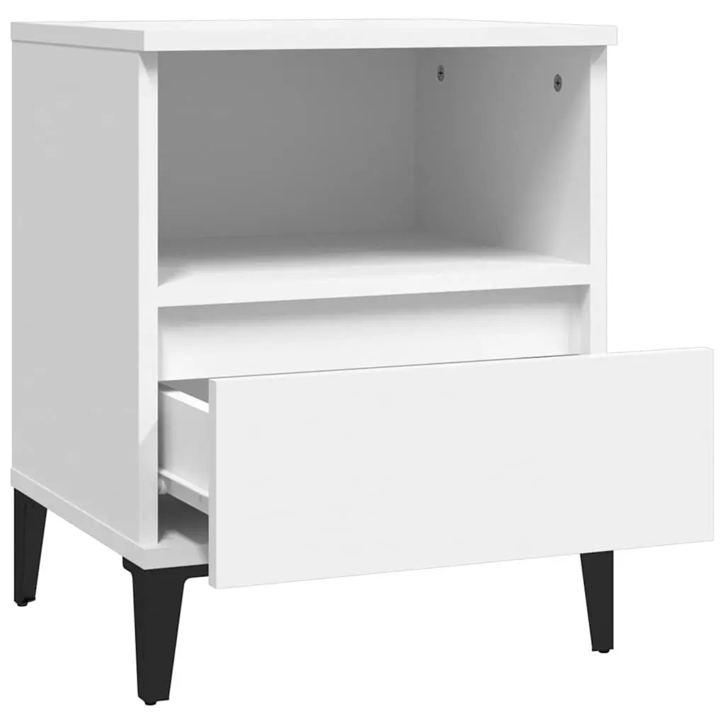 Bedside Cabinet Engineered Wood 40x35x50cm White