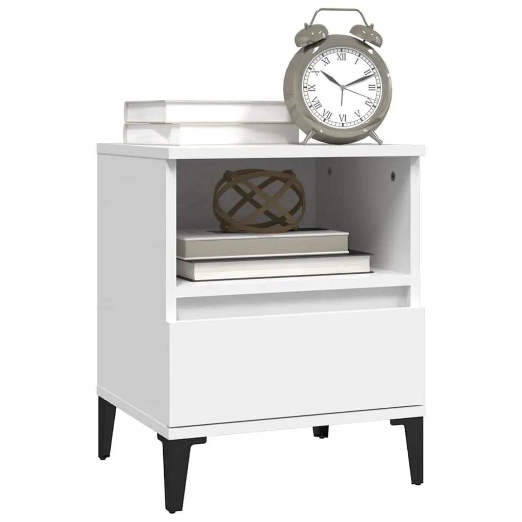 Bedside Cabinet Engineered Wood 40x35x50cm White