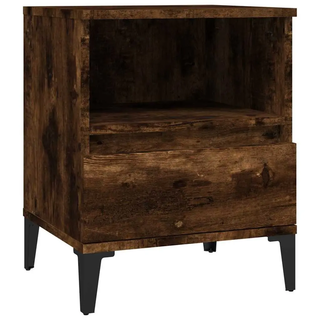 Bedside Cabinet Engineered Wood 40x35x50 cm Smoked Oak Brown