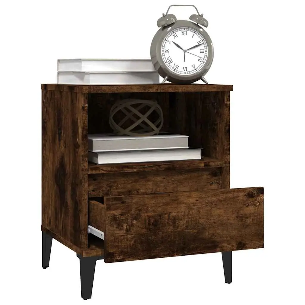 Bedside Cabinet Engineered Wood 40x35x50 cm Smoked Oak Brown