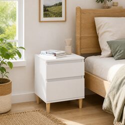 Practical White Nightstand for Convenient Storage