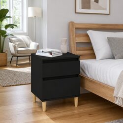 Bedside Cabinet Black Storage Nightstand End Table Bedroom Furniture Organizer