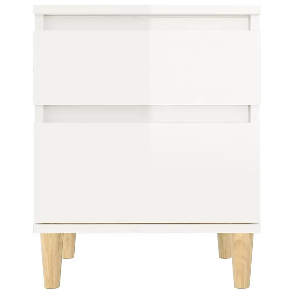 Bedside Cabinet White High Gloss Storage Nightstand Side Table Bedroom Furniture