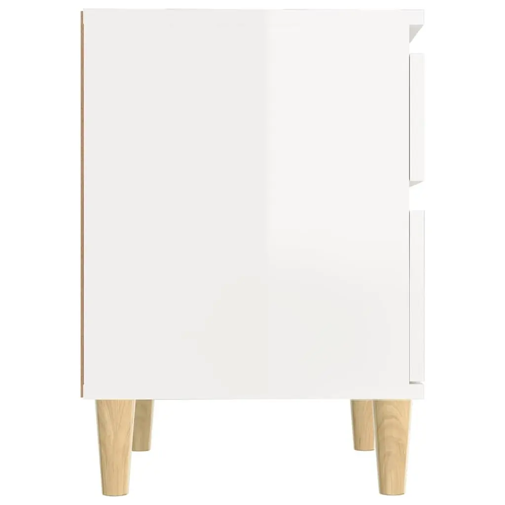 Bedside Cabinet White High Gloss Storage Nightstand Side Table Bedroom Furniture