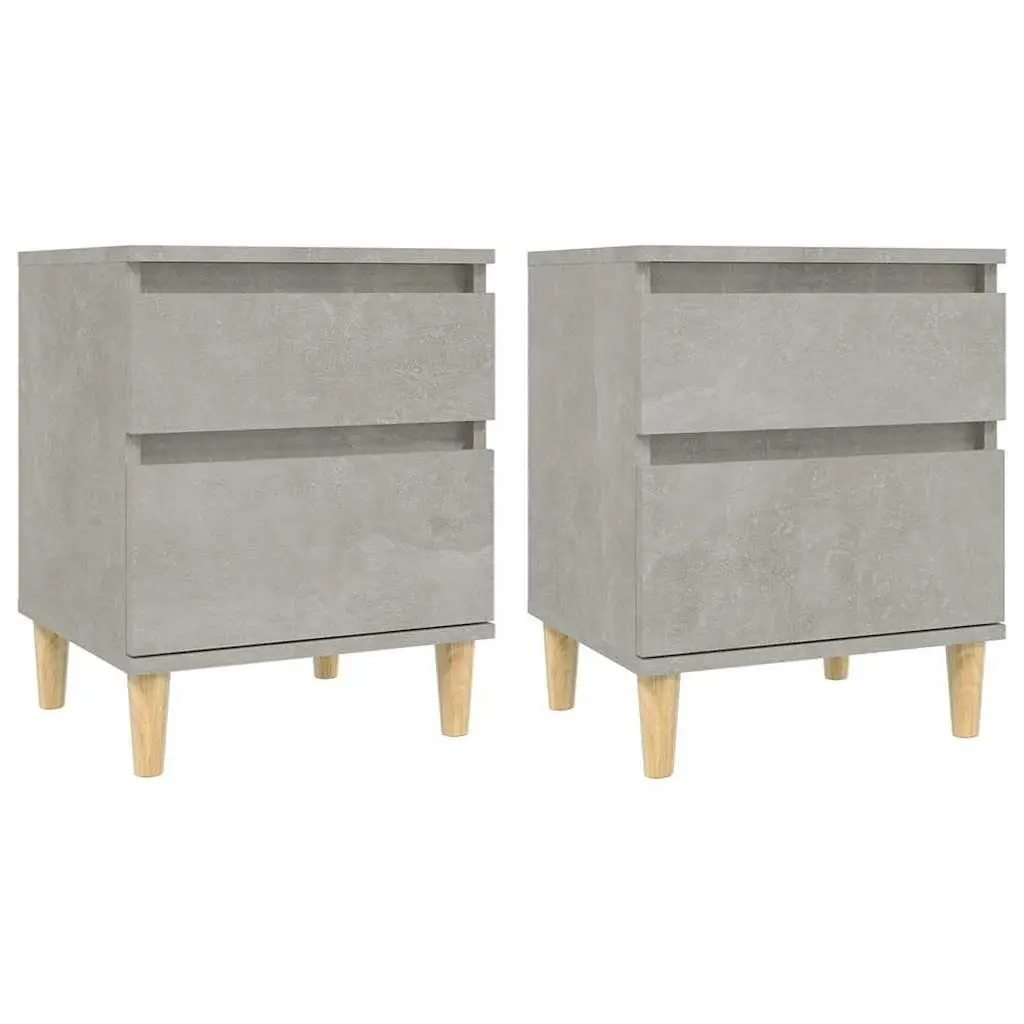 Bedside Cabinets Engineered Wood 40x35x50 cm Grey 2 Piece