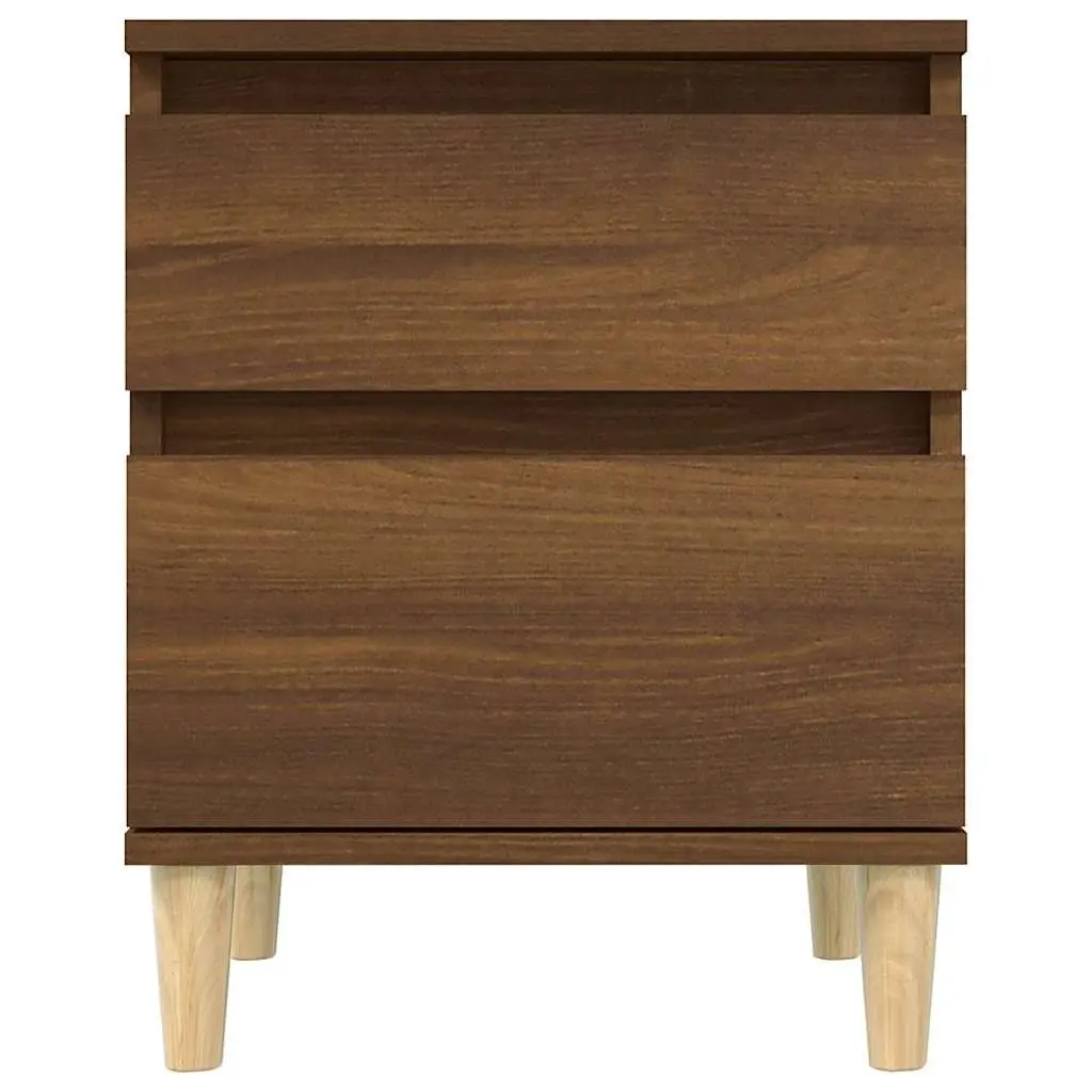 Brown Oak Bedside Cabinets Pair Engineered Wood 40x35x50cm Nightstand Storage Furniture