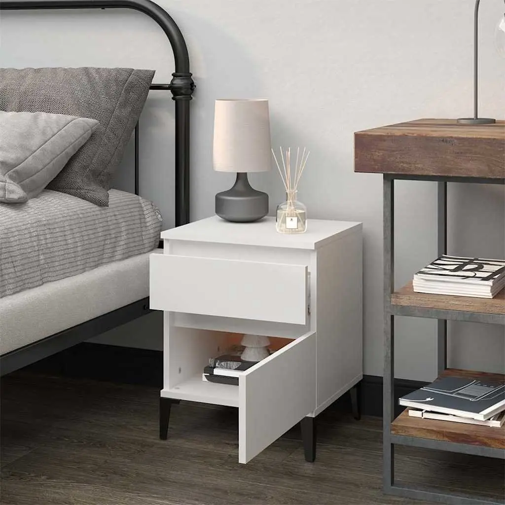 Bedside Cabinet White Storage Unit Nightstand Bedroom Furniture Organiser