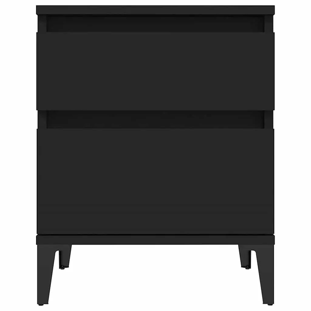 Bedside Cabinet Engineered Wood 40 x 35 x 50 cm Black Nightstand