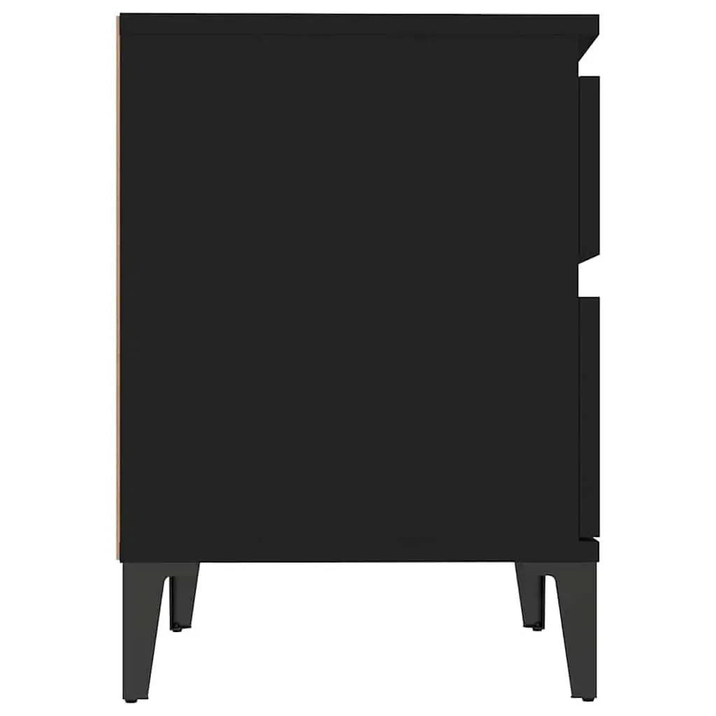 Bedside Cabinet Engineered Wood 40 x 35 x 50 cm Black Nightstand