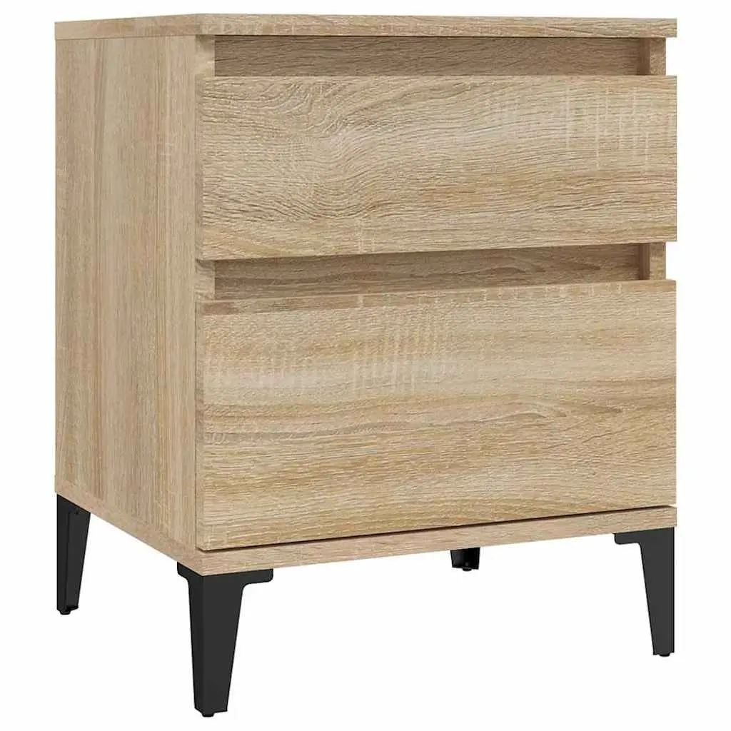 Bedside Storage Cabinets Brown 40x35x50cm Set of 2 Bedroom Nightstands Side