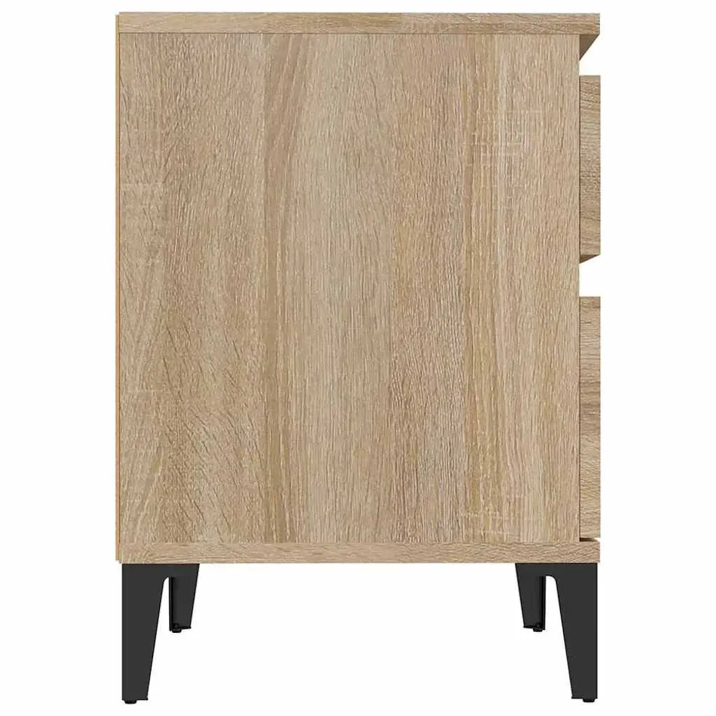 Bedside Storage Cabinets Brown 40x35x50cm Set of 2 Bedroom Nightstands Side
