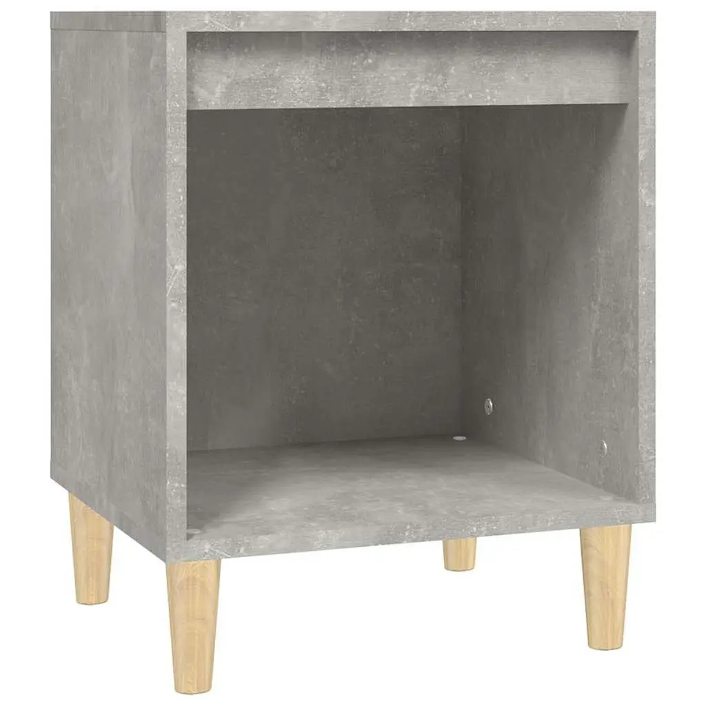 Grey Engineered Wood Bedside Table Storage Nightstand 40cm Width 35cm Depth 50cm Height