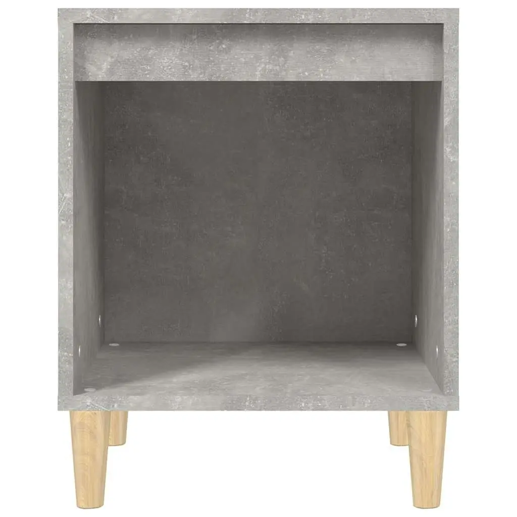 Grey Engineered Wood Bedside Table Storage Nightstand 40cm Width 35cm Depth 50cm Height