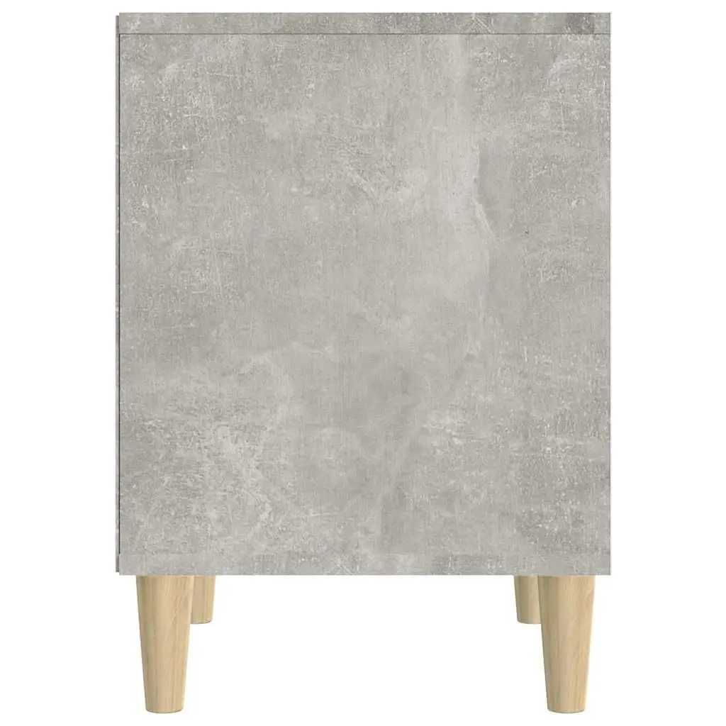 Grey Engineered Wood Bedside Table Storage Nightstand 40cm Width 35cm Depth 50cm Height