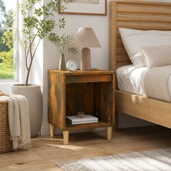Brown Wood Side Table for Bedroom Use
