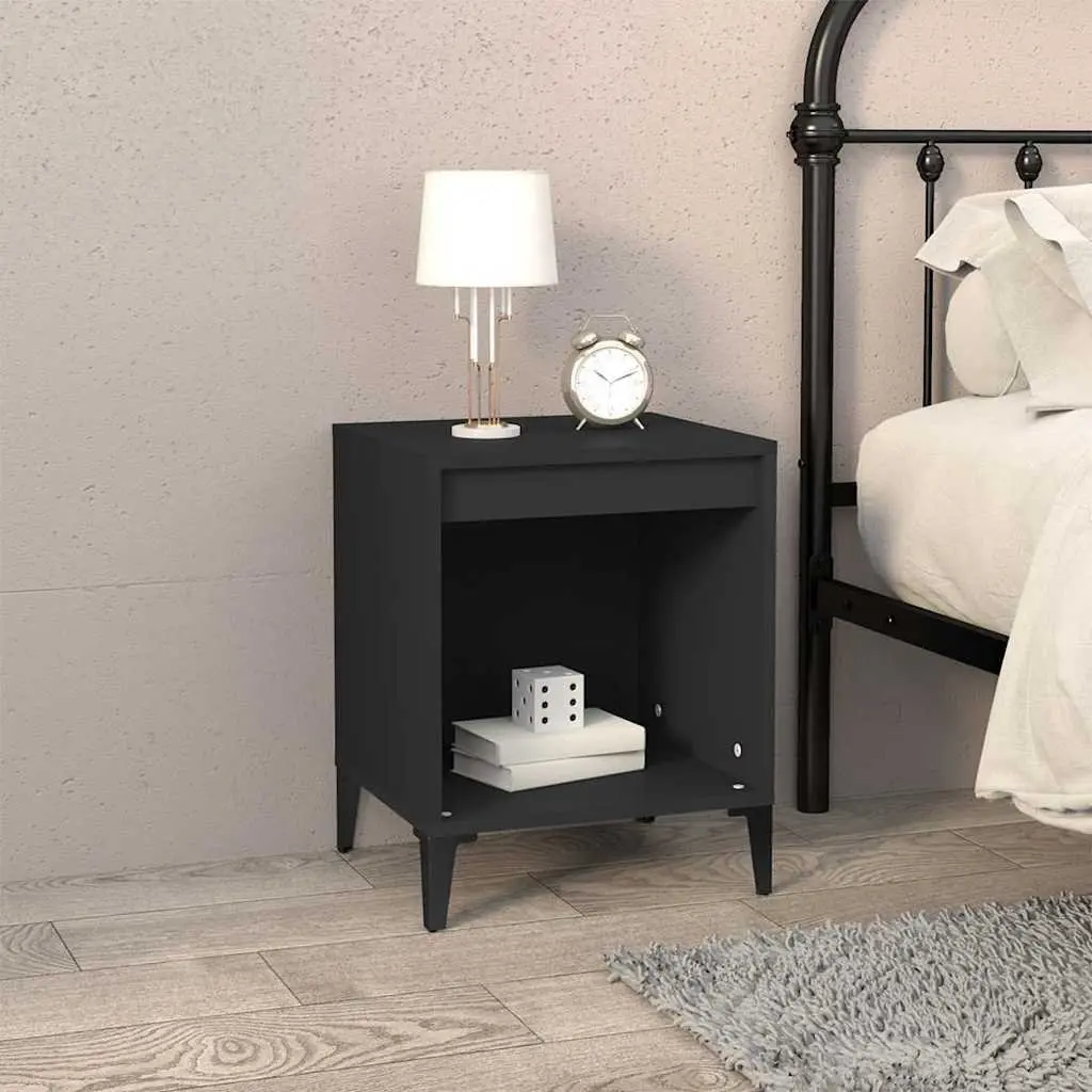Bedside Cabinets Engineered Wood 40x35x50 cm Black 2 pcs