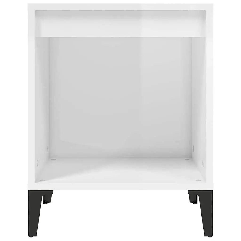Bedside Cabinets Engineered Wood 40 x 35 x 50 cm White High Gloss 2 Piece Set
