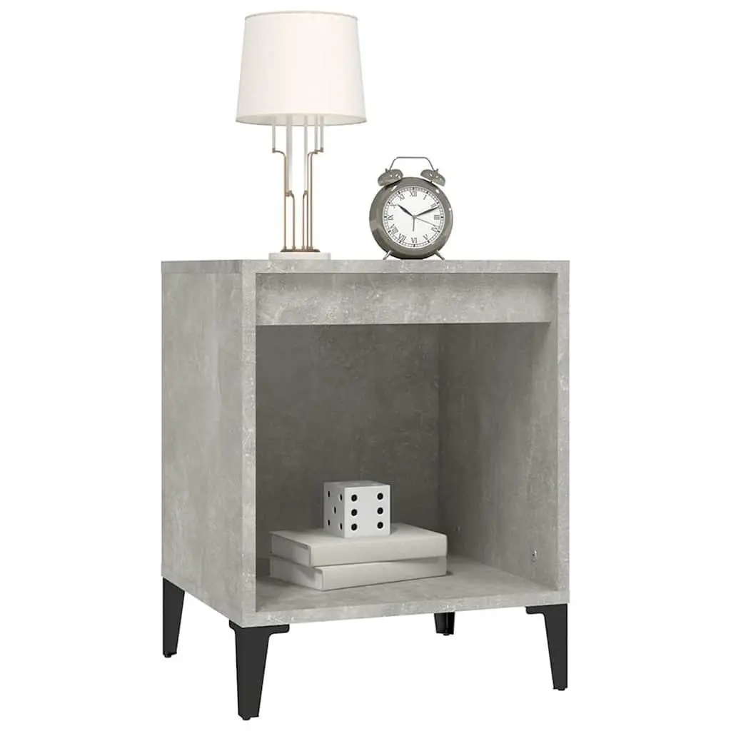Bedside Cabinet Engineered Wood 40W x 35D x 50H cm Grey