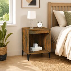 Bedside Cabinet Brown Side Table Bedroom Nightstand Storage Furniture 40x35x50cm
