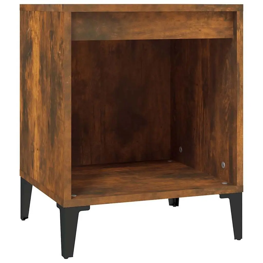 Bedside Cabinets 2 pcs Brown Smoked Oak Engineered Wood Bedroom Storage Tables