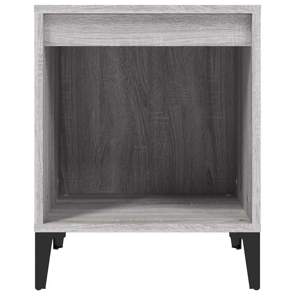 Grey Sonoma Bedside Table Engineered Wood Storage Cabinet 40x35x50cm