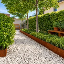 Practical 10 pcs Lawn Edging in Corten Steel