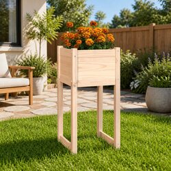Versatile Outdoor Planter Box for Garden and Patio 40x40x81 cm