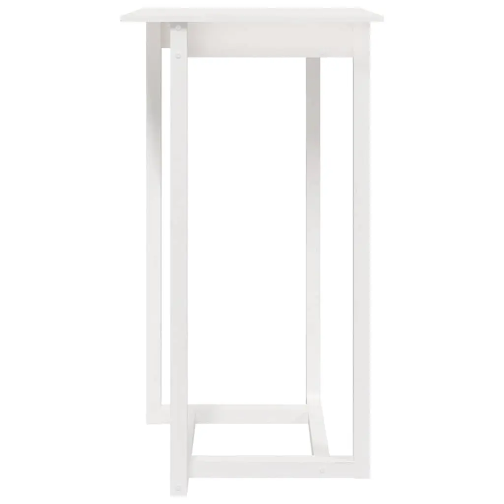 Bar Table Solid Pine Wood White 60x60x110 cm High Top Dining Kitchen Furniture
