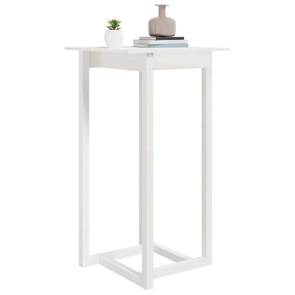 Bar Table Solid Pine Wood White 60x60x110 cm High Top Dining Kitchen Furniture