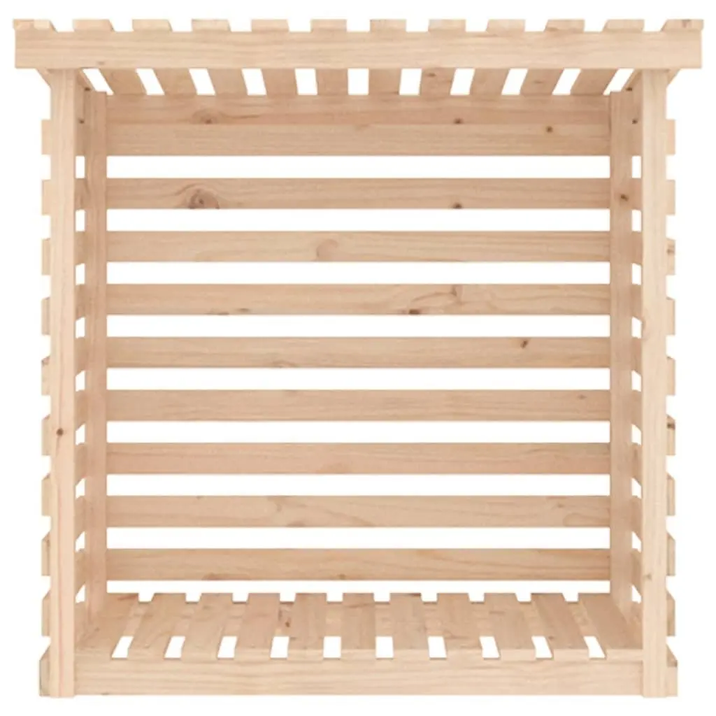Firewood Rack Log Storage Holder Solid Pine Wood Natural 108x73x108cm