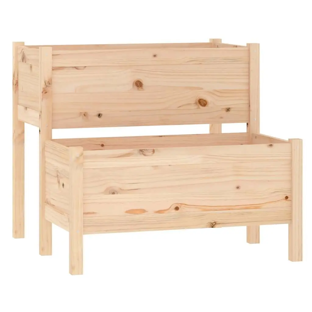 2-Tier Wooden Planter for Home Use