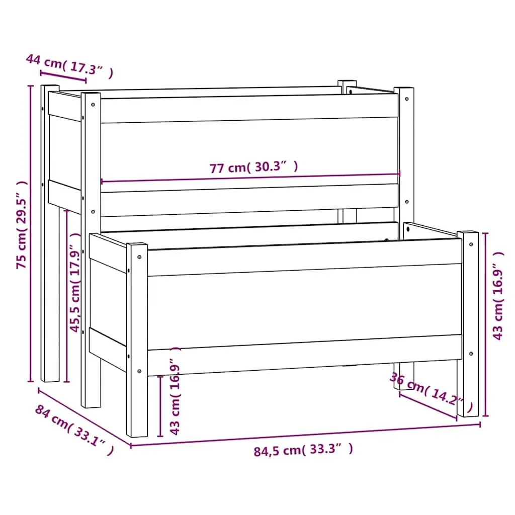 2-Tier Wooden Planter for Home Use