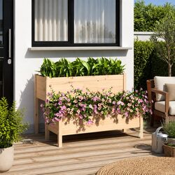 Practical 2-Tier Wooden Planter for Your Outdoor Space
