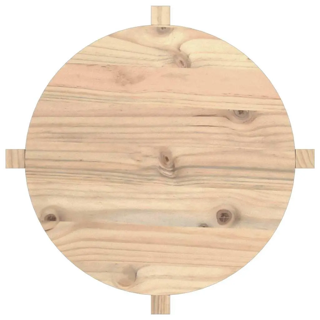 Coffee Table Solid Pine Wood Round 62.5cm Brown