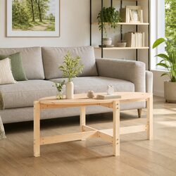 Functional Solid Pine Wood Coffee Table for Everyday Use