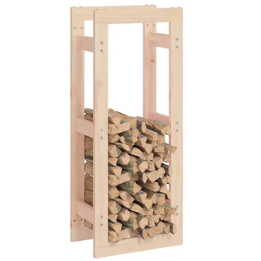 Firewood Rack Solid Pine Wood Natural 41x25x100cm