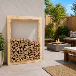 Firewood Rack Solid Wood Pine Log Storage 80x25x100 cm Fireplace Wood Holder