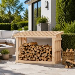 Firewood Rack Log Storage Solid Pine Wood Natural 108x64.5x77cm Holder