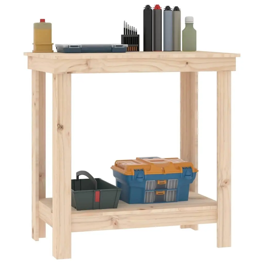 Work Bench Solid Pine Wood 80x50x80 cm Brown
