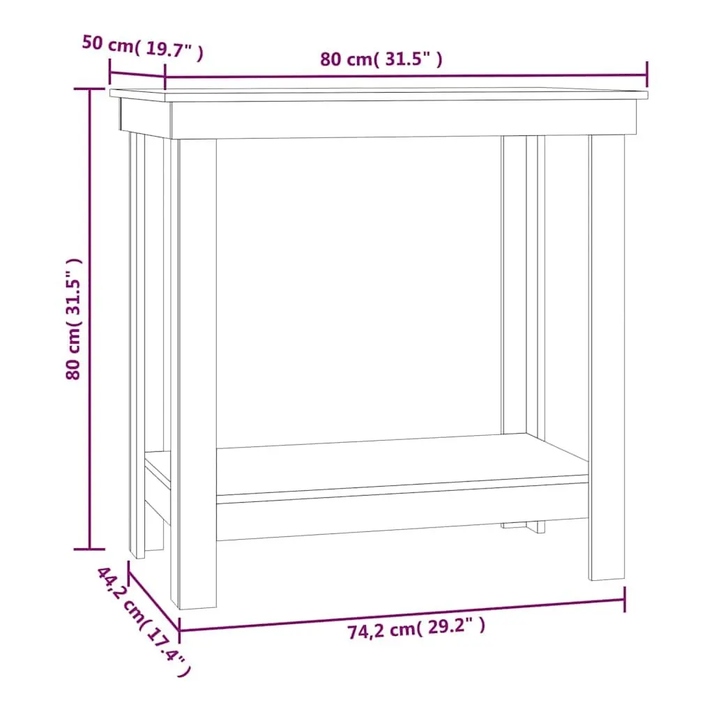 Work Bench Solid Pine Wood 80x50x80 cm Brown