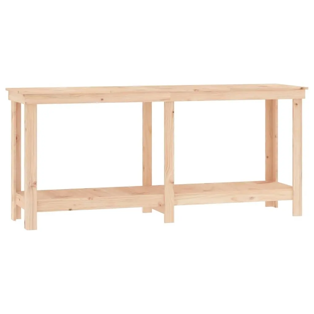Work Bench 180x50x80 cm Solid Wood Pine Storage Shelves Garage Tool Table