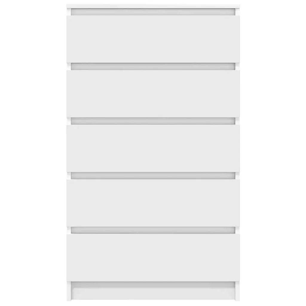 Storage Chest Drawer Cabinet Engineered Wood 60x36x103cm White 5 Drawers